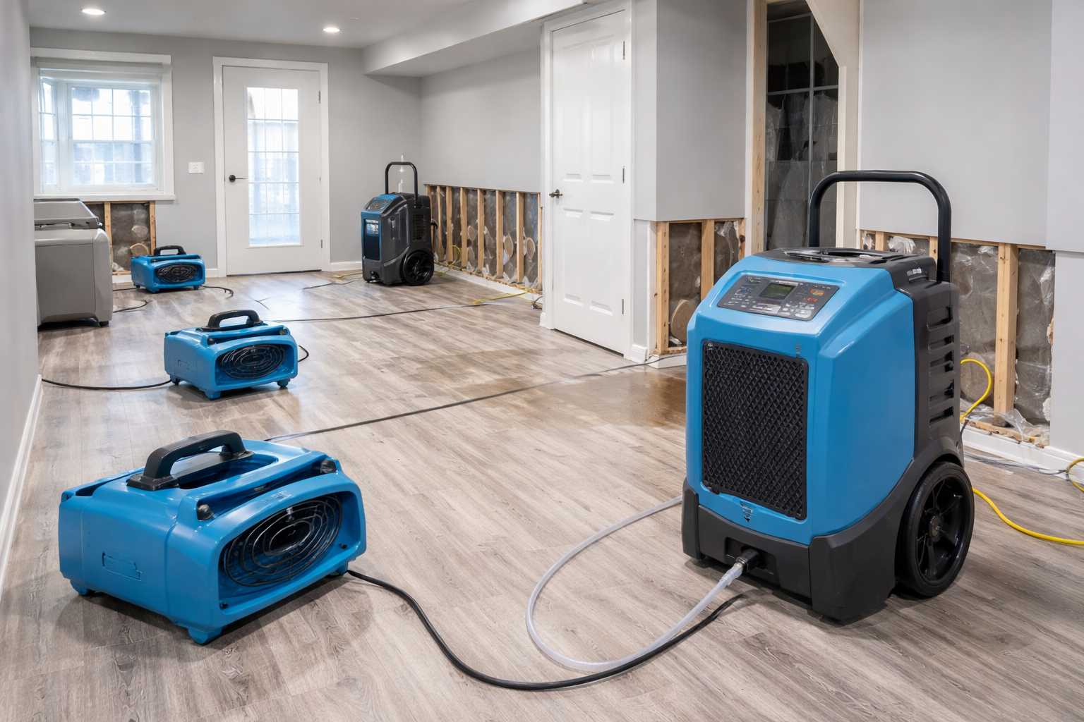 Water Damage Restoration In Progress